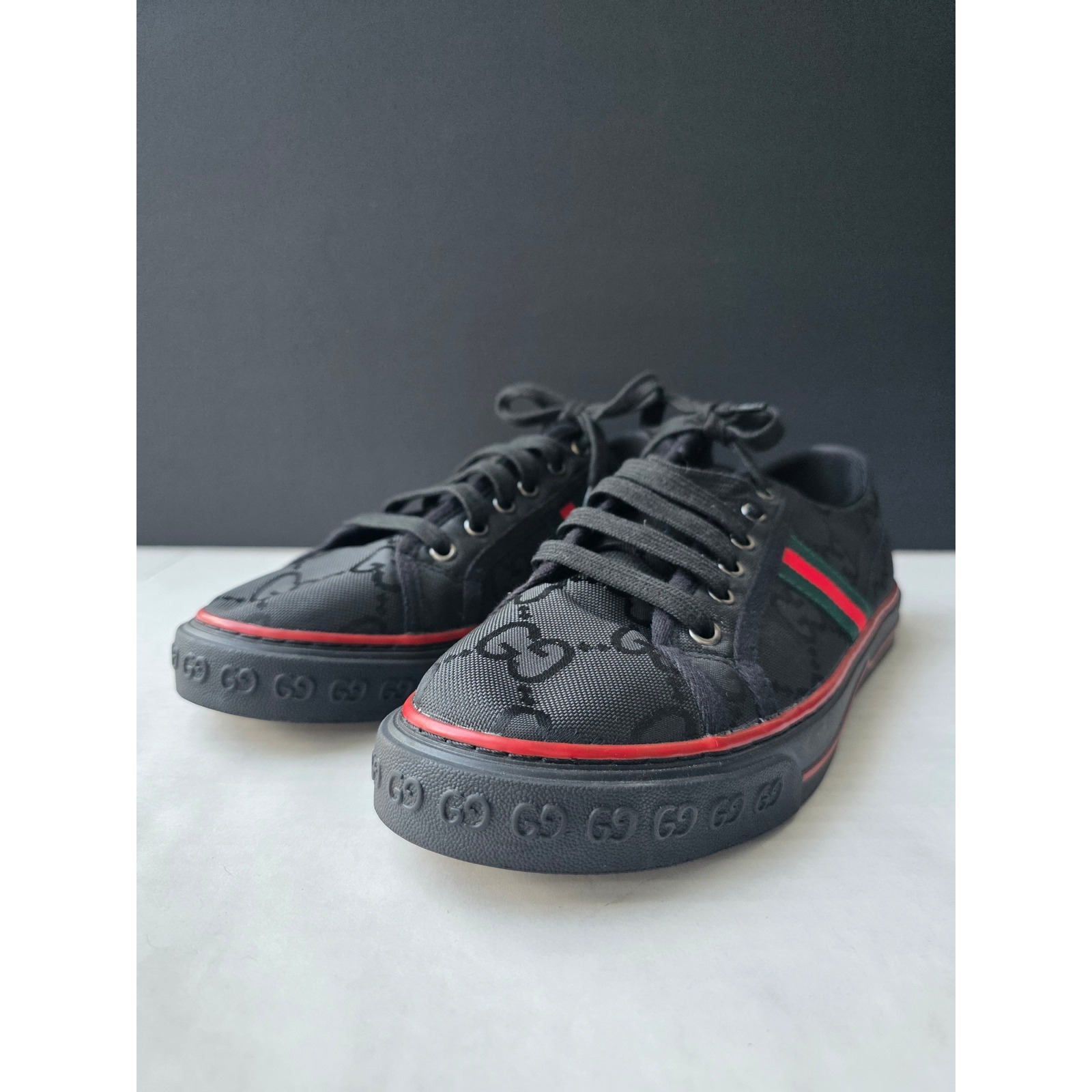 New Gucci Tennis 1977 Off The Grid Sneakers Sz 11.5 Sustainable Made In Italy